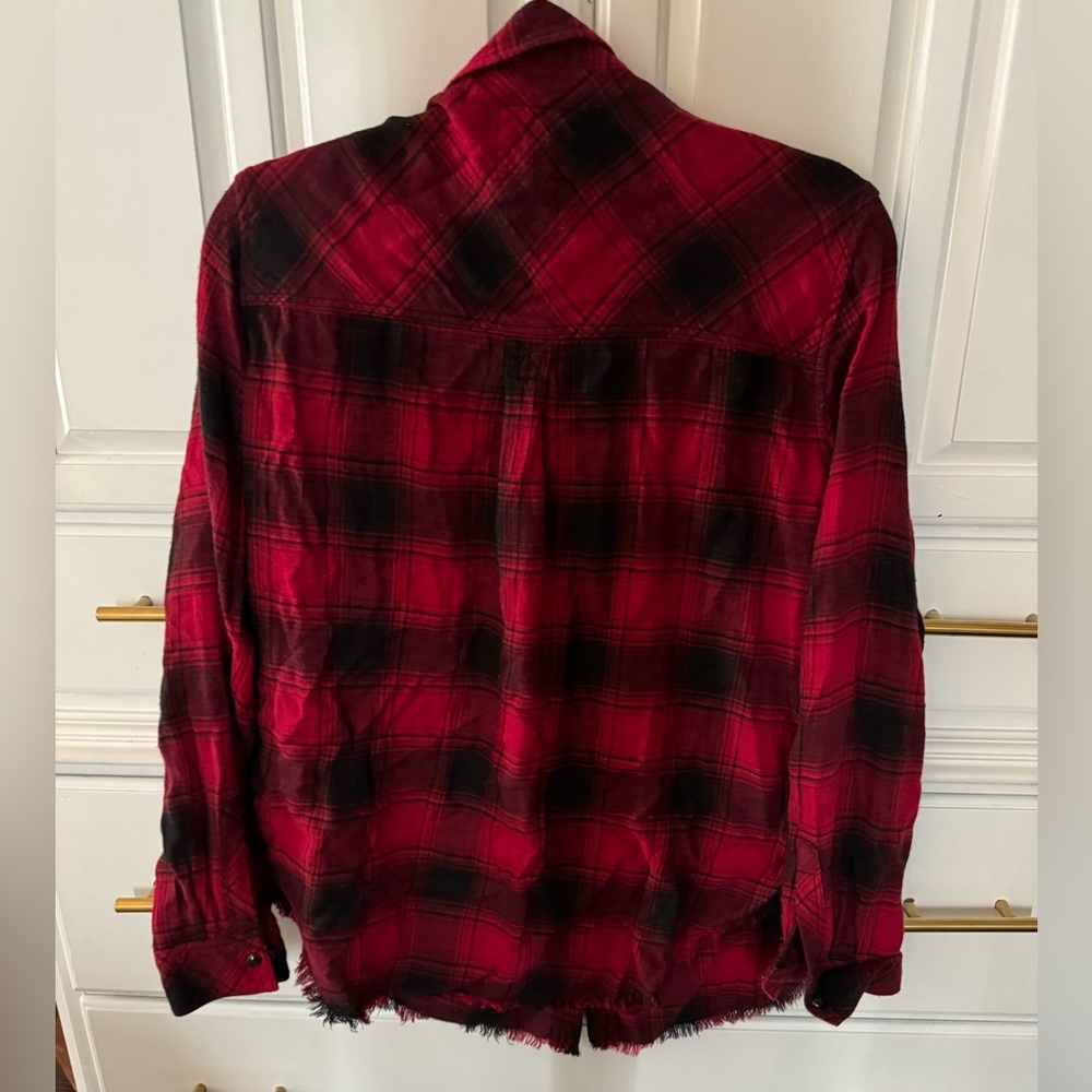 Rails Plaid Red And Black Button Shirt - image 3